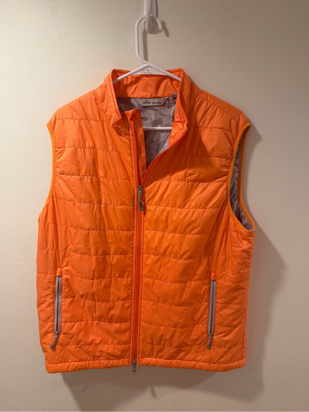 Peter Millar Bright Orange Quilted Lightweight Vest